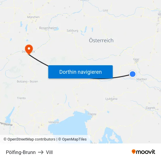 Pölfing-Brunn to Vill map
