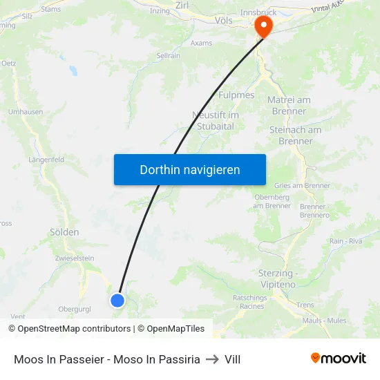 Moos In Passeier - Moso In Passiria to Vill map