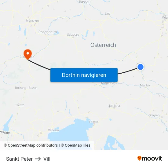 Sankt Peter to Vill map