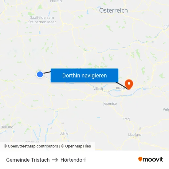 Gemeinde Tristach to Hörtendorf map