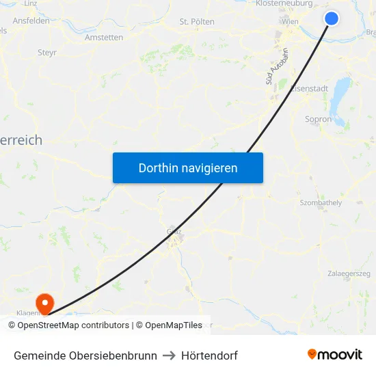 Gemeinde Obersiebenbrunn to Hörtendorf map
