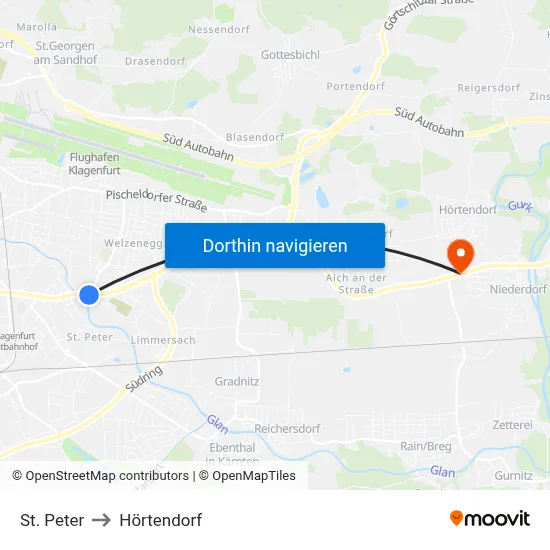 St. Peter to Hörtendorf map