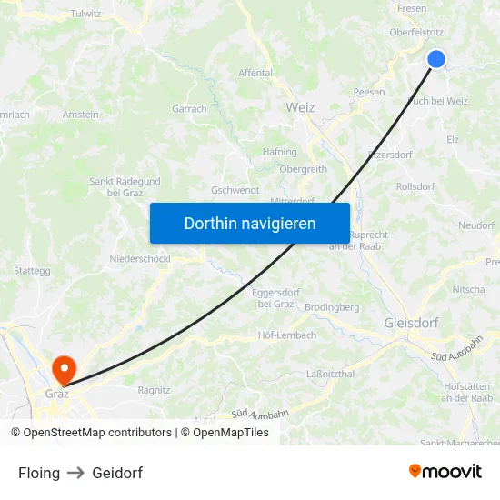 Floing to Geidorf map