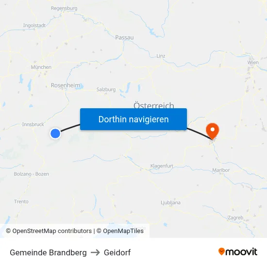Gemeinde Brandberg to Geidorf map