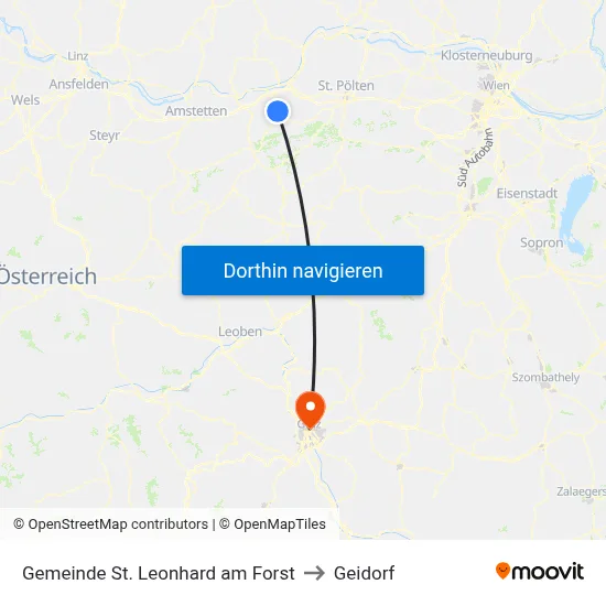 Gemeinde St. Leonhard am Forst to Geidorf map