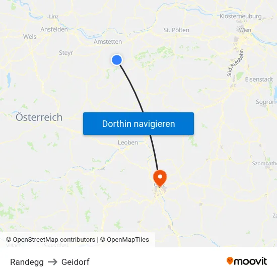 Randegg to Geidorf map