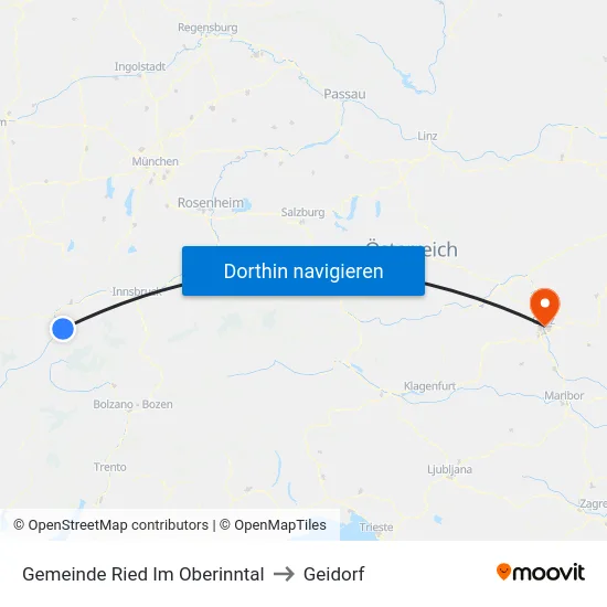 Gemeinde Ried Im Oberinntal to Geidorf map
