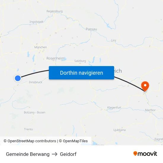 Gemeinde Berwang to Geidorf map