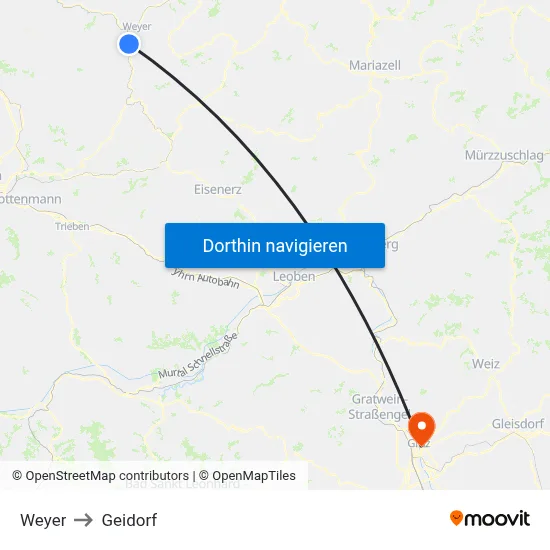 Weyer to Geidorf map