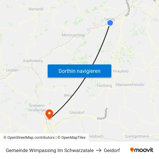 Gemeinde Wimpassing Im Schwarzatale to Geidorf map