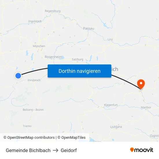 Gemeinde Bichlbach to Geidorf map