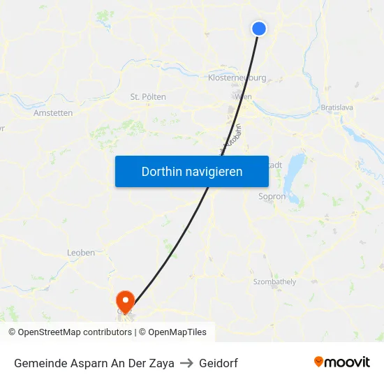 Gemeinde Asparn An Der Zaya to Geidorf map
