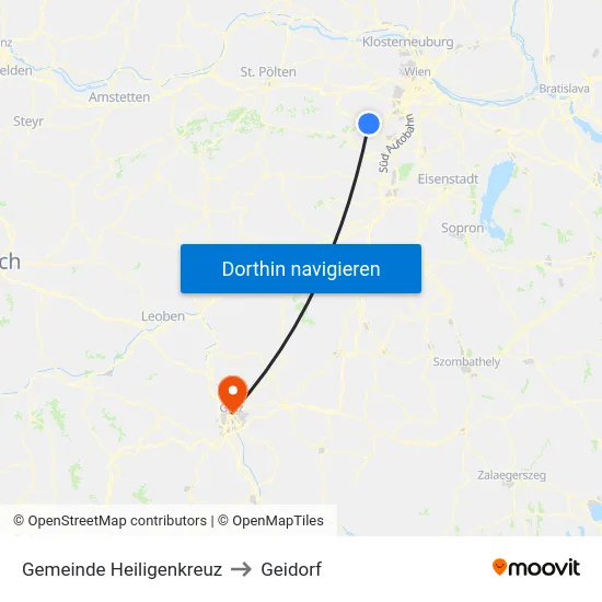 Gemeinde Heiligenkreuz to Geidorf map