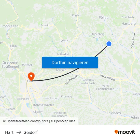 Hartl to Geidorf map