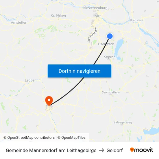 Gemeinde Mannersdorf am Leithagebirge to Geidorf map