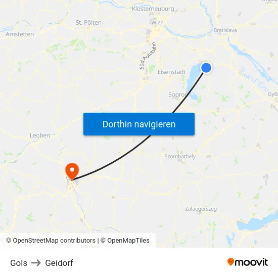 Gols to Geidorf map