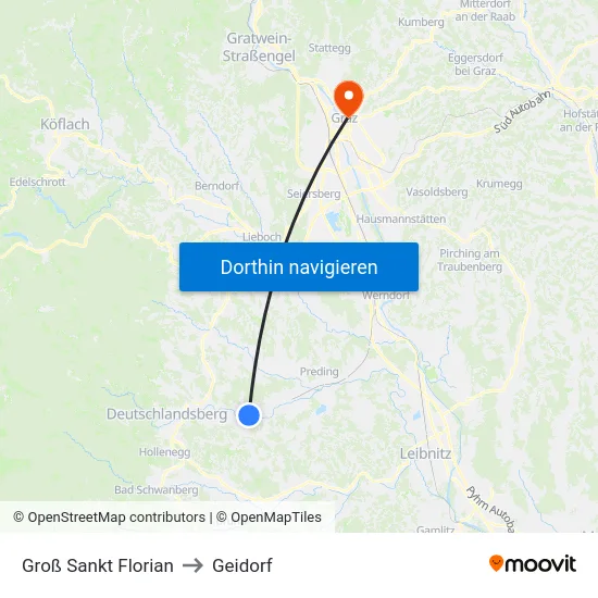 Groß Sankt Florian to Geidorf map