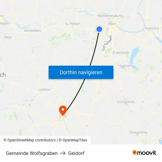 Gemeinde Wolfsgraben to Geidorf map