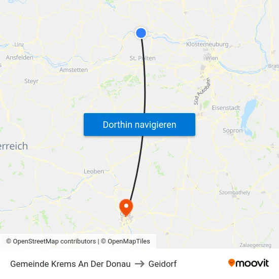 Gemeinde Krems An Der Donau to Geidorf map