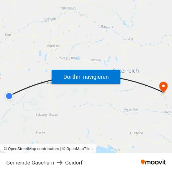 Gemeinde Gaschurn to Geidorf map