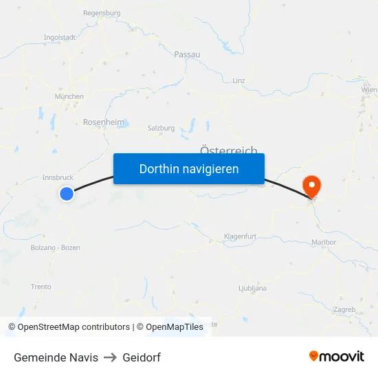 Gemeinde Navis to Geidorf map