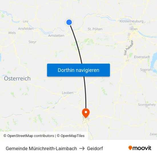 Gemeinde Münichreith-Laimbach to Geidorf map