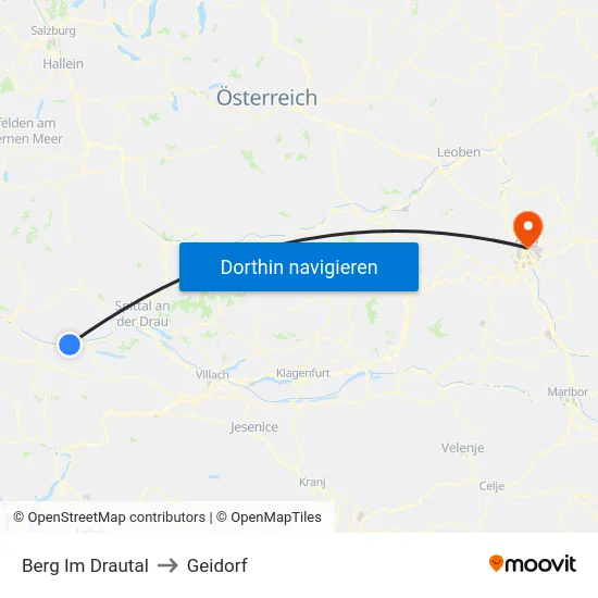 Berg Im Drautal to Geidorf map