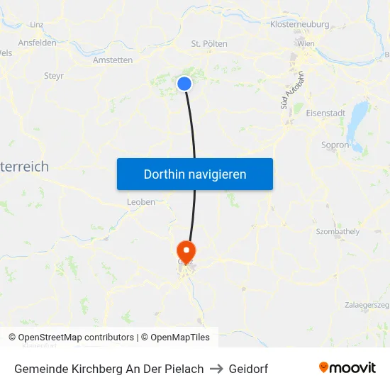 Gemeinde Kirchberg An Der Pielach to Geidorf map