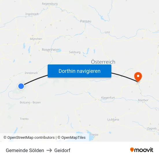Gemeinde Sölden to Geidorf map
