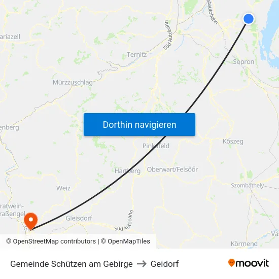 Gemeinde Schützen am Gebirge to Geidorf map