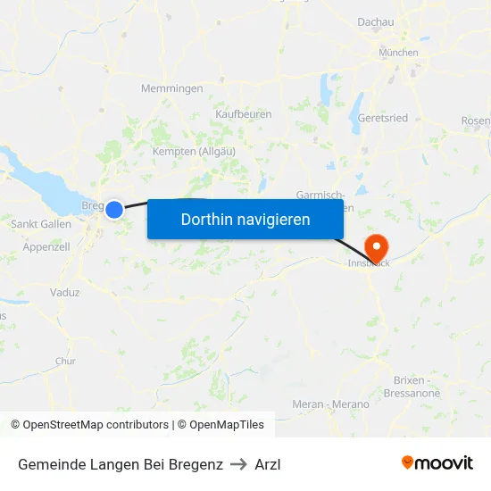 Gemeinde Langen Bei Bregenz to Arzl map
