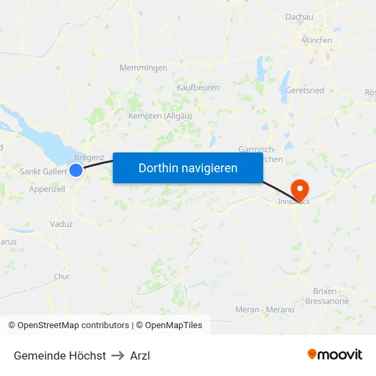 Gemeinde Höchst to Arzl map