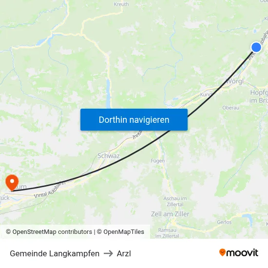 Gemeinde Langkampfen to Arzl map