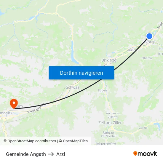 Gemeinde Angath to Arzl map