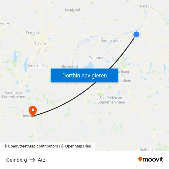 Geinberg to Arzl map