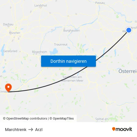 Marchtrenk to Arzl map