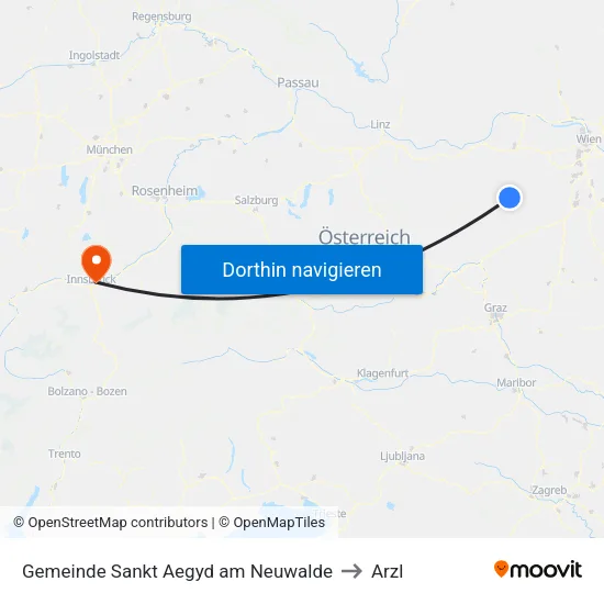 Gemeinde Sankt Aegyd am Neuwalde to Arzl map