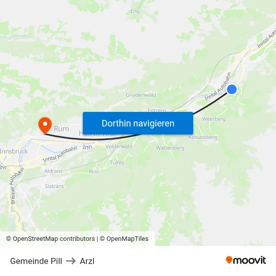 Gemeinde Pill to Arzl map