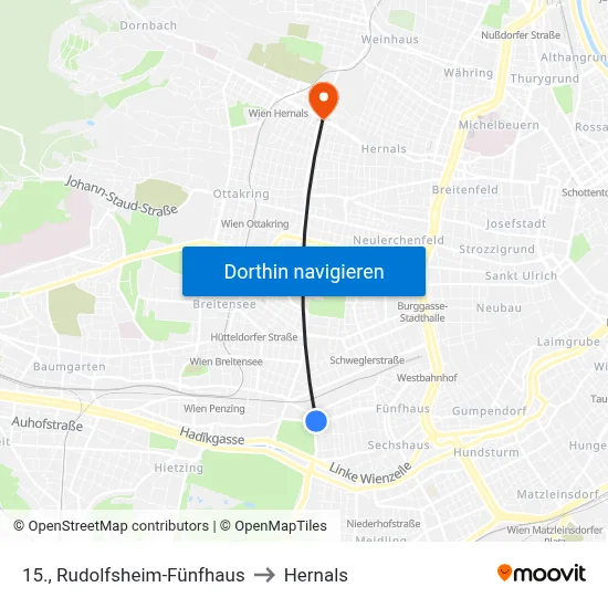 15., Rudolfsheim-Fünfhaus to Hernals map