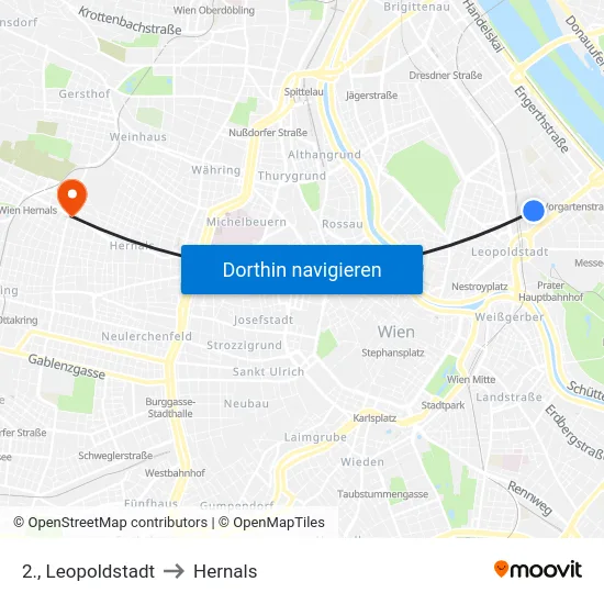 2., Leopoldstadt to Hernals map