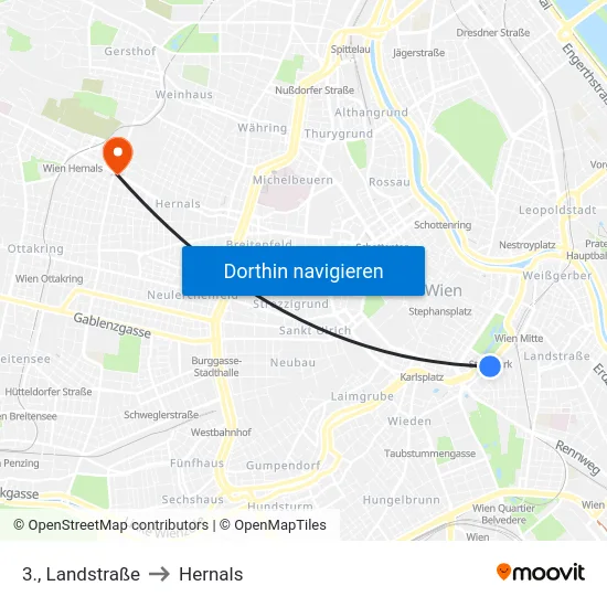 3., Landstraße to Hernals map