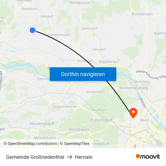 Gemeinde Großriedenthal to Hernals map
