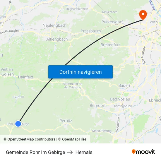Gemeinde Rohr Im Gebirge to Hernals map