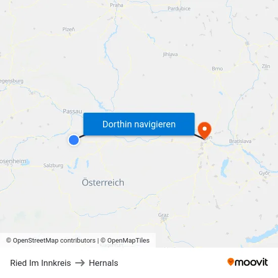 Ried Im Innkreis to Hernals map