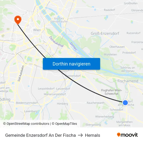 Gemeinde Enzersdorf An Der Fischa to Hernals map