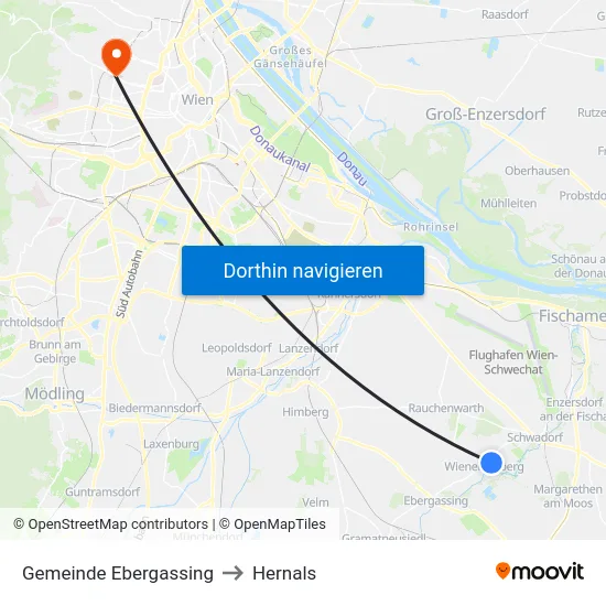Gemeinde Ebergassing to Hernals map