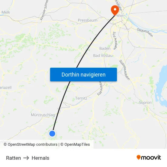 Ratten to Hernals map