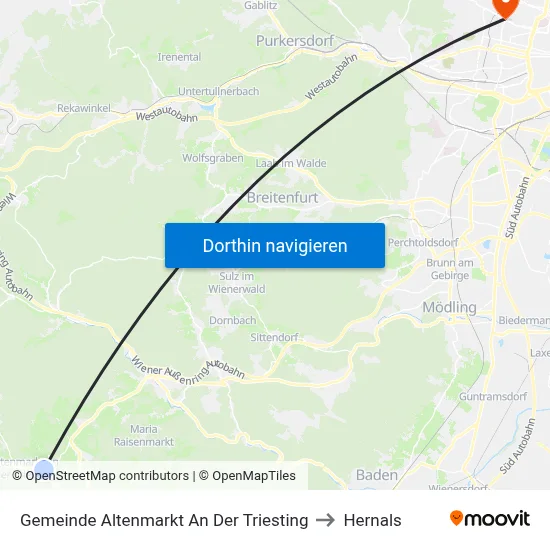 Gemeinde Altenmarkt An Der Triesting to Hernals map