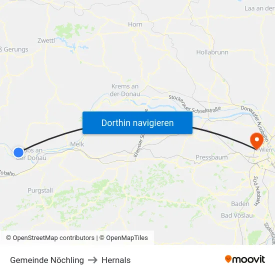 Gemeinde Nöchling to Hernals map