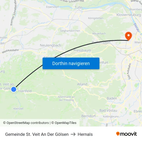 Gemeinde St. Veit An Der Gölsen to Hernals map